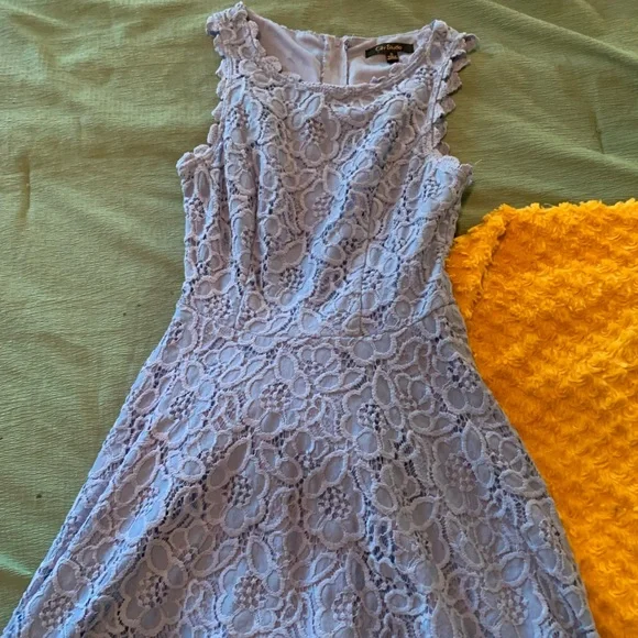 city studio blue dress City Studio Cowlneck Fit & Flare Dress  DGFOutlet
